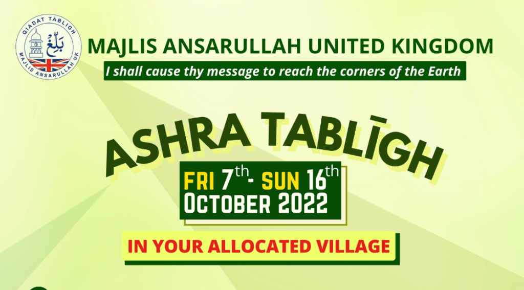 National Ashra Tabligh 7-16 October 2022